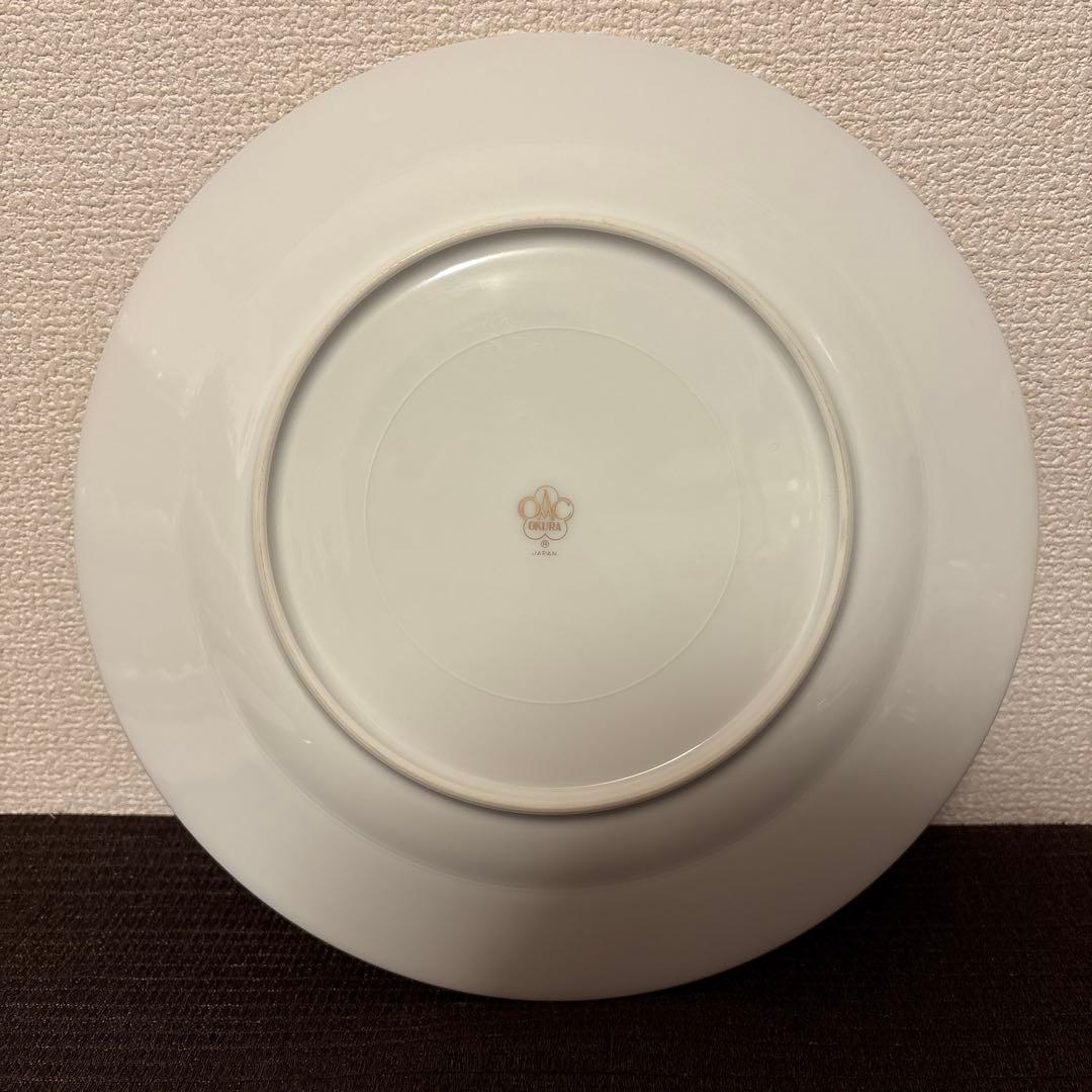 大倉陶園　ロイヤルブルー　瑠璃片葉金蝕　ディナープレート　25.5cm 未使用