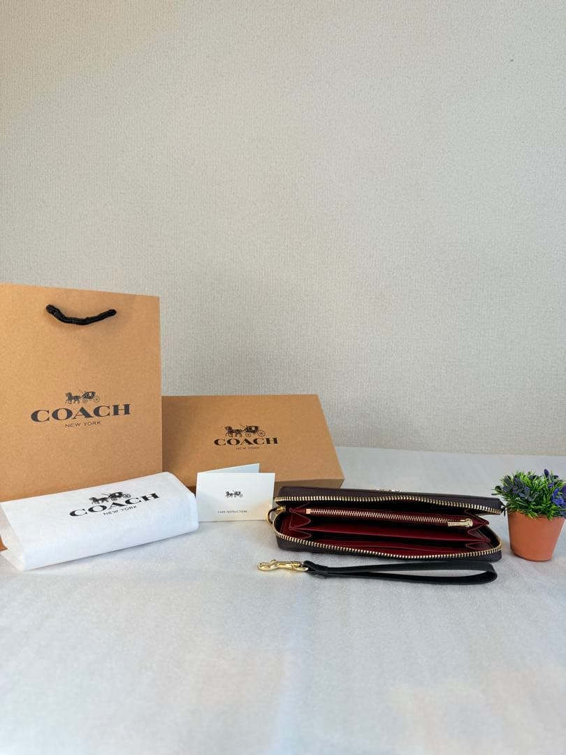 COACH 長財布 ブラウン ギフトバッグ付き