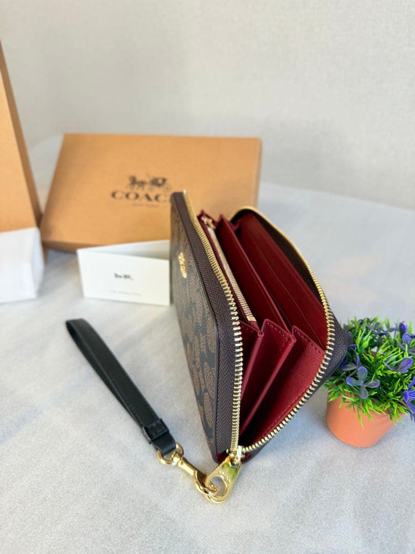 COACH 長財布 ブラウン ギフトバッグ付き