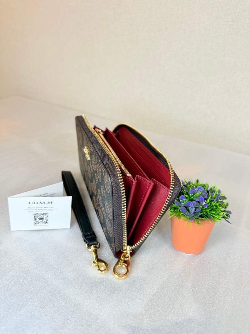 COACH 長財布 ブラウン ギフトバッグ付き