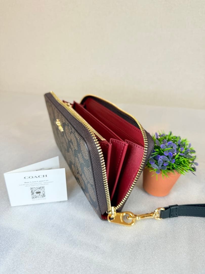 COACH 長財布 ブラウン ギフトバッグ付き