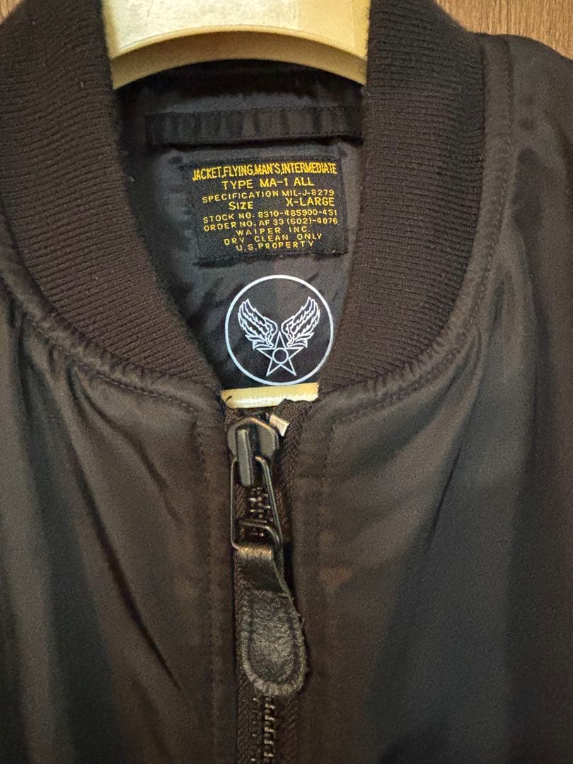 z*r様 WAIPERワイパーMA-1 ALL黒XLフライトジャケット 美USE
