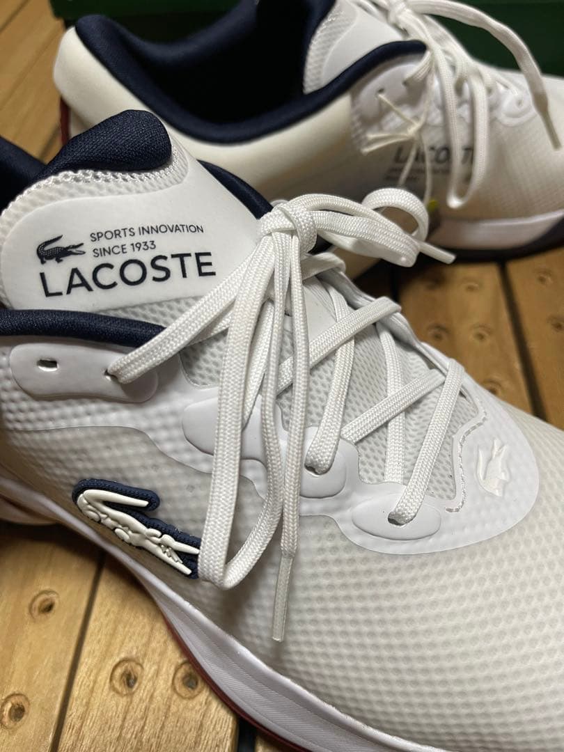 タグ付き新品　LACOSTE ゴルフシューズ ホワイト/ネイビー27cm