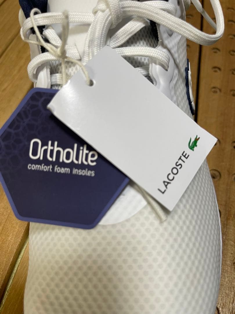 タグ付き新品　LACOSTE ゴルフシューズ ホワイト/ネイビー27cm