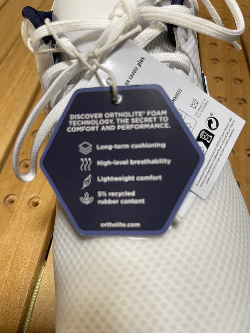 タグ付き新品　LACOSTE ゴルフシューズ ホワイト/ネイビー27cm