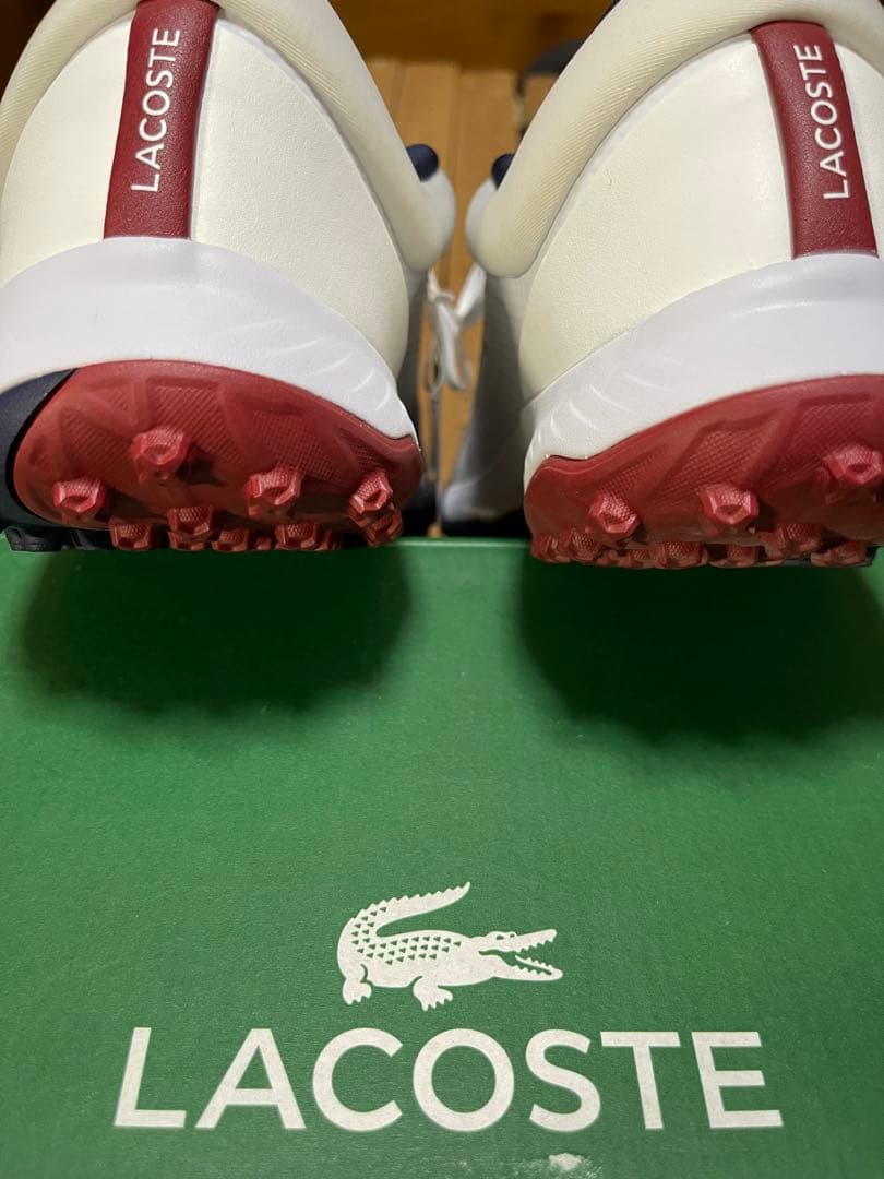 タグ付き新品　LACOSTE ゴルフシューズ ホワイト/ネイビー27cm