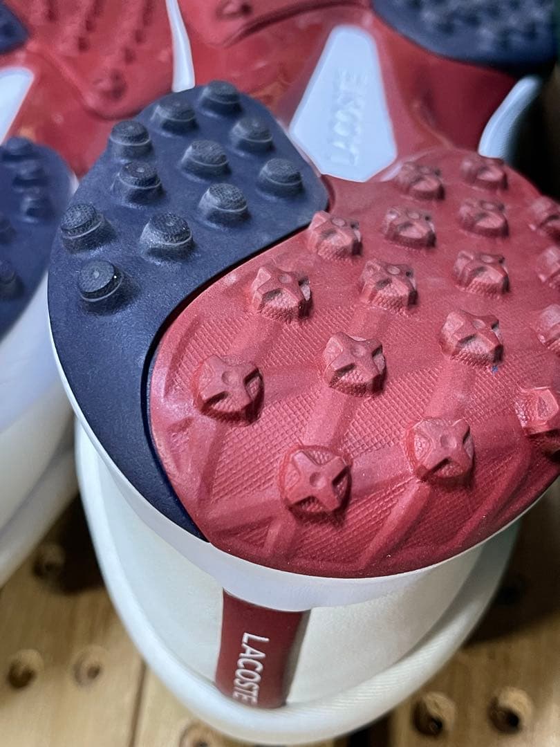 タグ付き新品　LACOSTE ゴルフシューズ ホワイト/ネイビー27cm