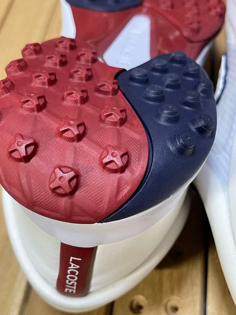 タグ付き新品　LACOSTE ゴルフシューズ ホワイト/ネイビー27cm