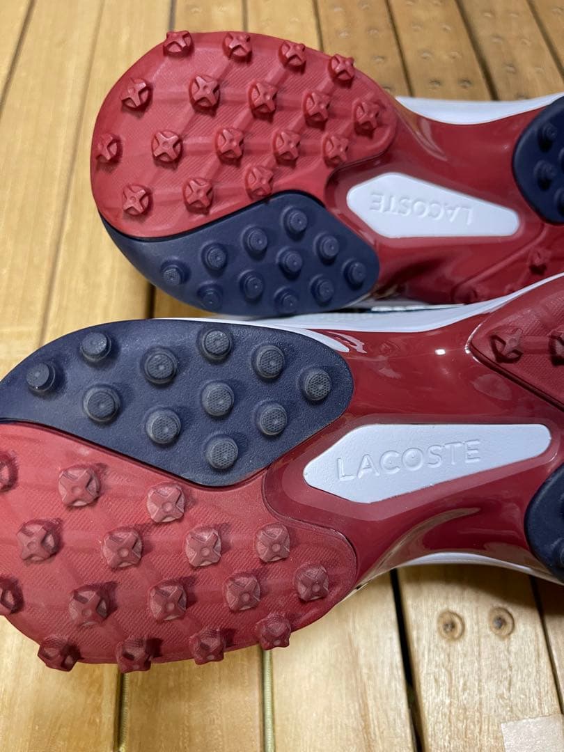 タグ付き新品　LACOSTE ゴルフシューズ ホワイト/ネイビー27cm