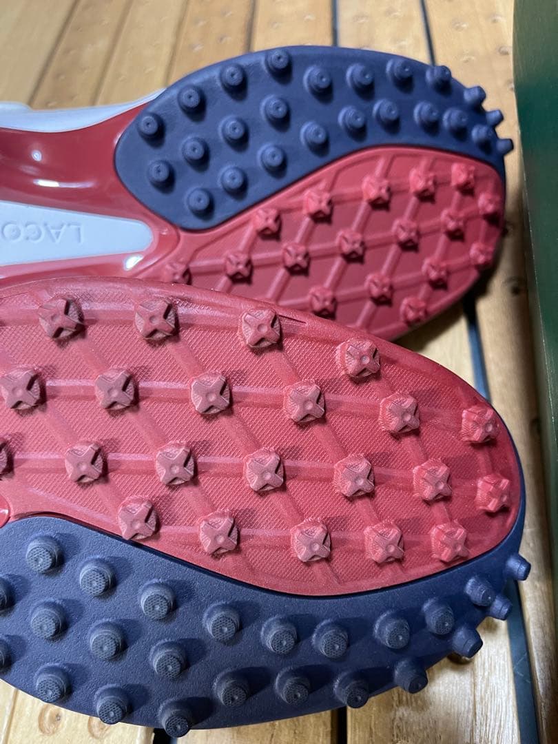 タグ付き新品　LACOSTE ゴルフシューズ ホワイト/ネイビー27cm