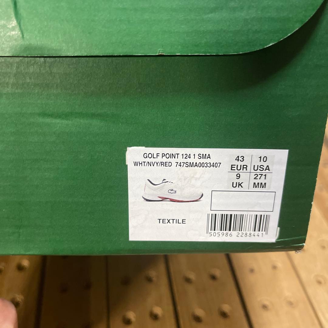 タグ付き新品　LACOSTE ゴルフシューズ ホワイト/ネイビー27cm