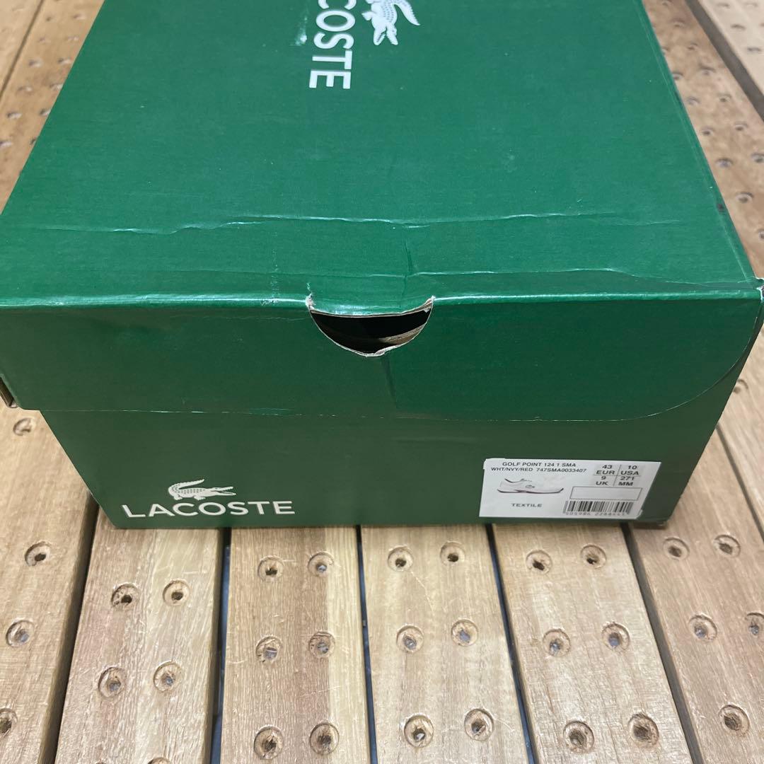 タグ付き新品　LACOSTE ゴルフシューズ ホワイト/ネイビー27cm