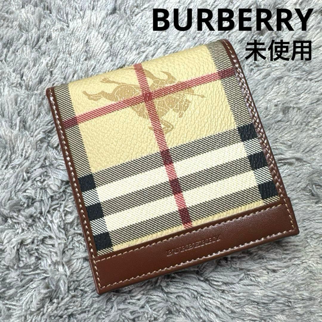 【未使用】BURBERRY バーバリー 二つ折り財布 ノバチェック ユニセックス