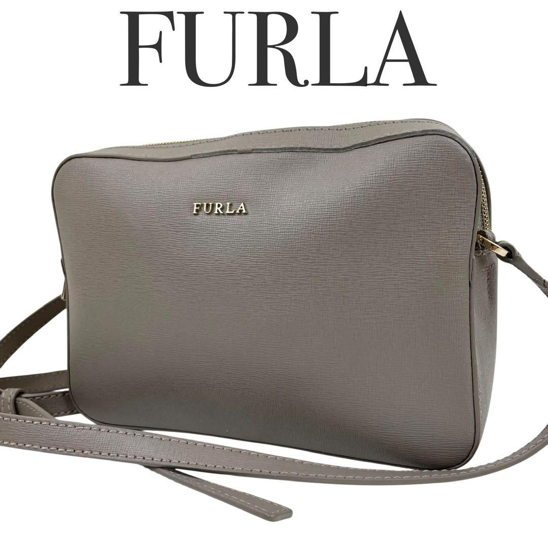 ✨美品 フルラ FURLA ショルダーバッグ　グレー　斜め掛け　クロスボディ