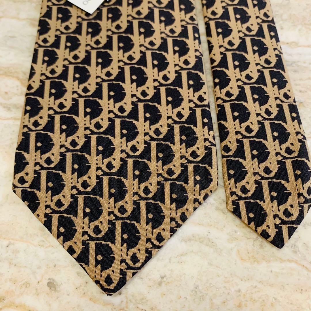 N195 新品未使用 クリスチャンディオール トロッター柄 ネクタイ メンズ