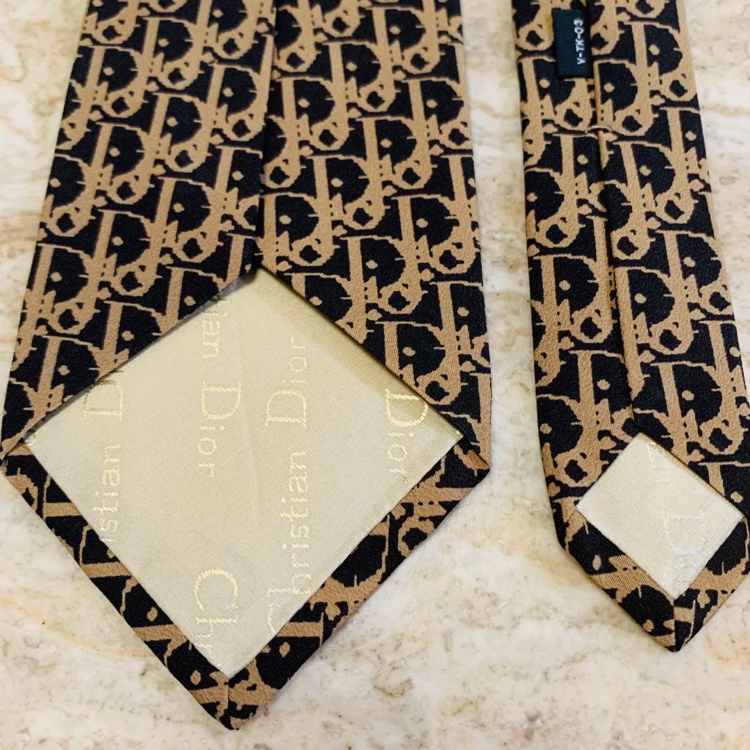 N195 新品未使用 クリスチャンディオール トロッター柄 ネクタイ メンズ