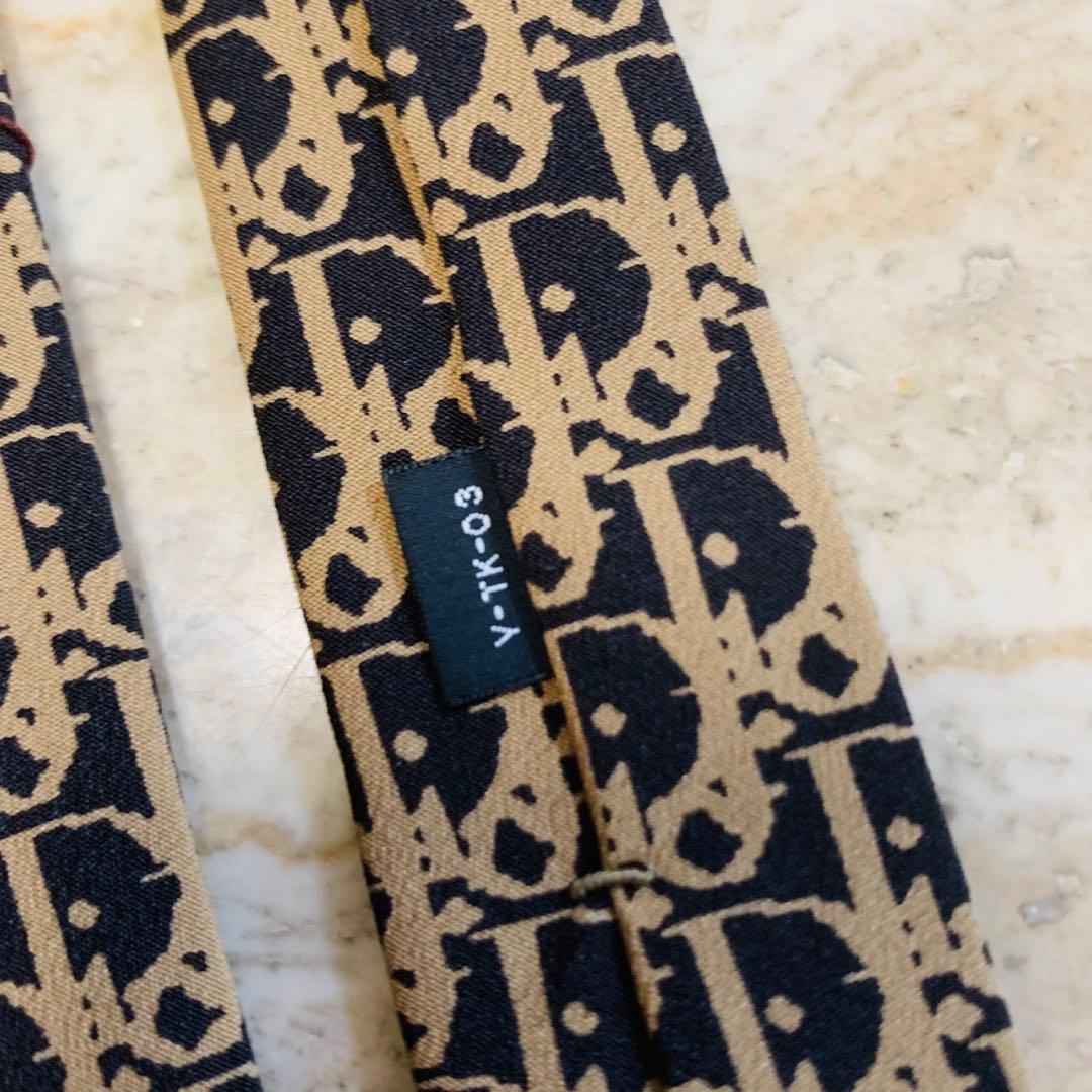 N195 新品未使用 クリスチャンディオール トロッター柄 ネクタイ メンズ