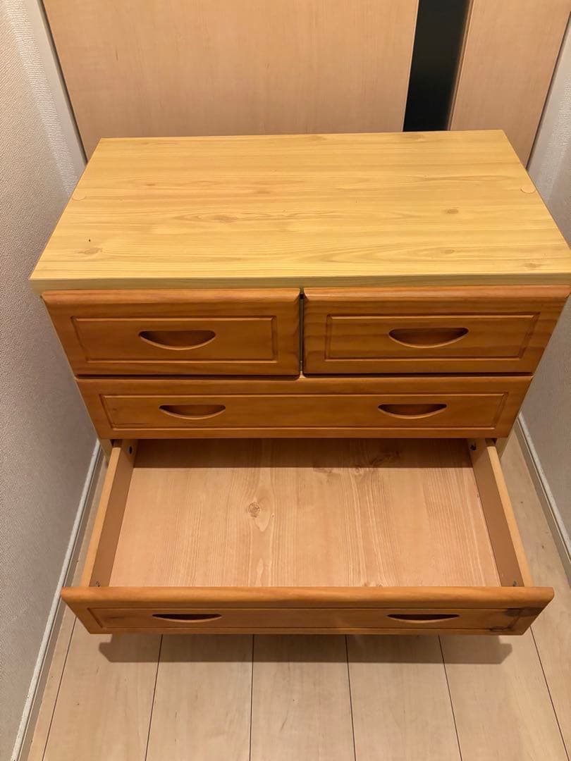 チェスト　タンス　ナチュラルブラウン　収納　洋服　木製　オークル　カントリー