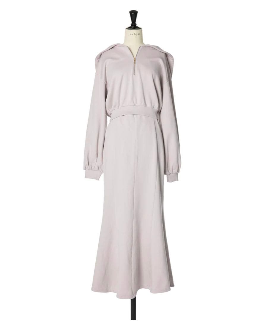 ワンピース Half Zip Sweat Dress her lip to