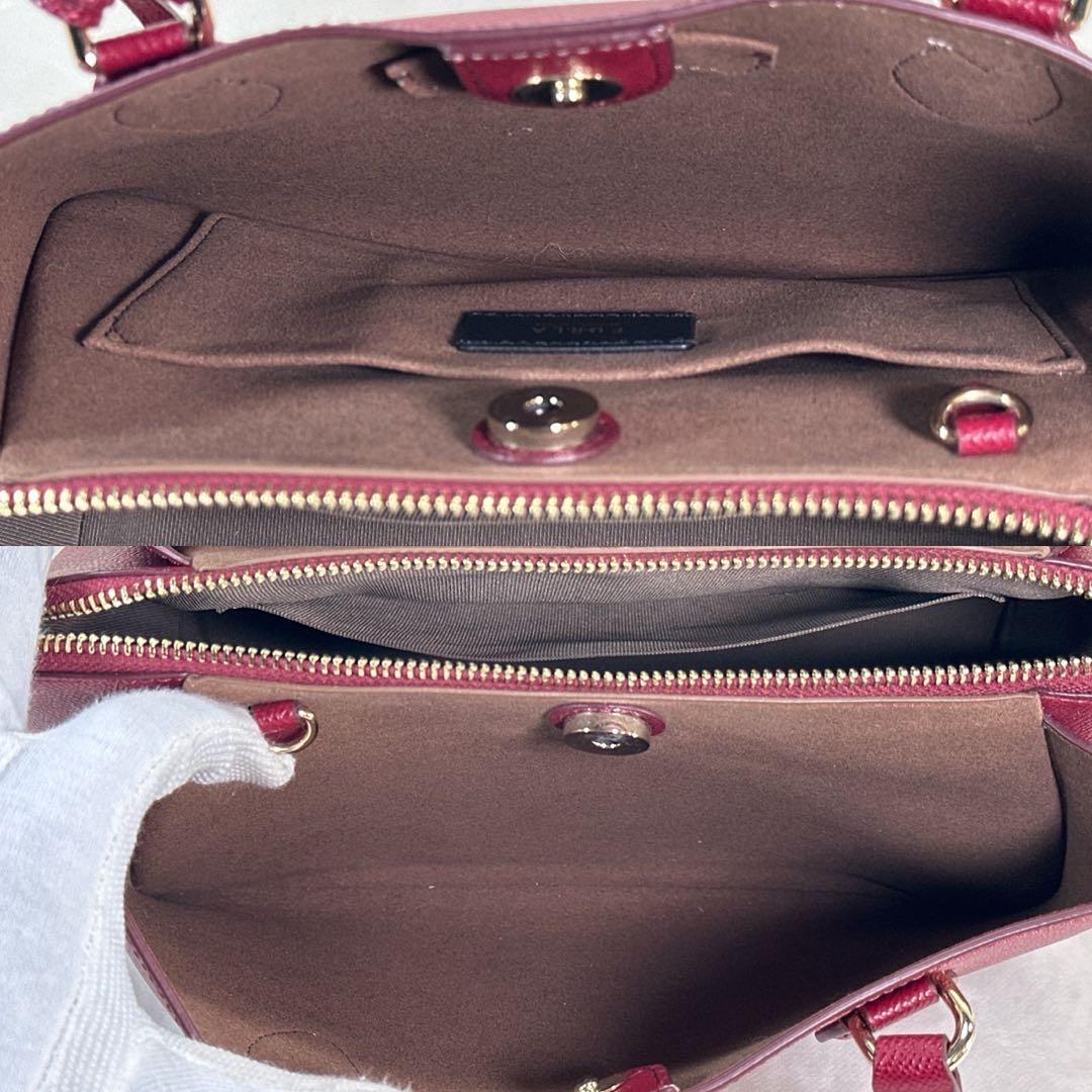 【未使用級】フルラ ミネルヴァ エス 2way ショルダーバッグ レザー 肩掛け