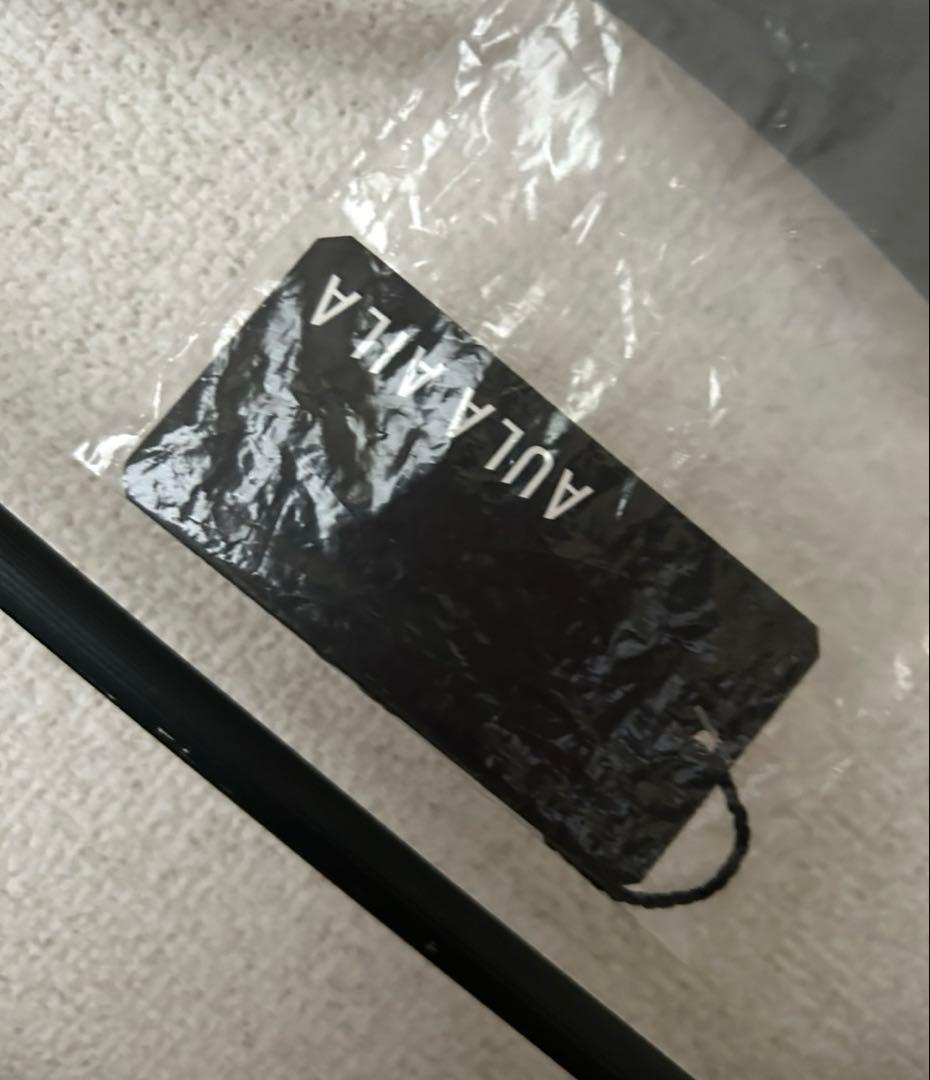 アウラアイラ　2wayマキシ丈ワンピース　黒　異素材　ツイード