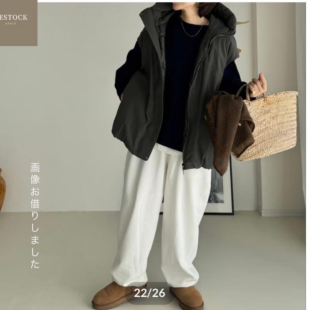 美品argueダウンベストOLIVE GRAY