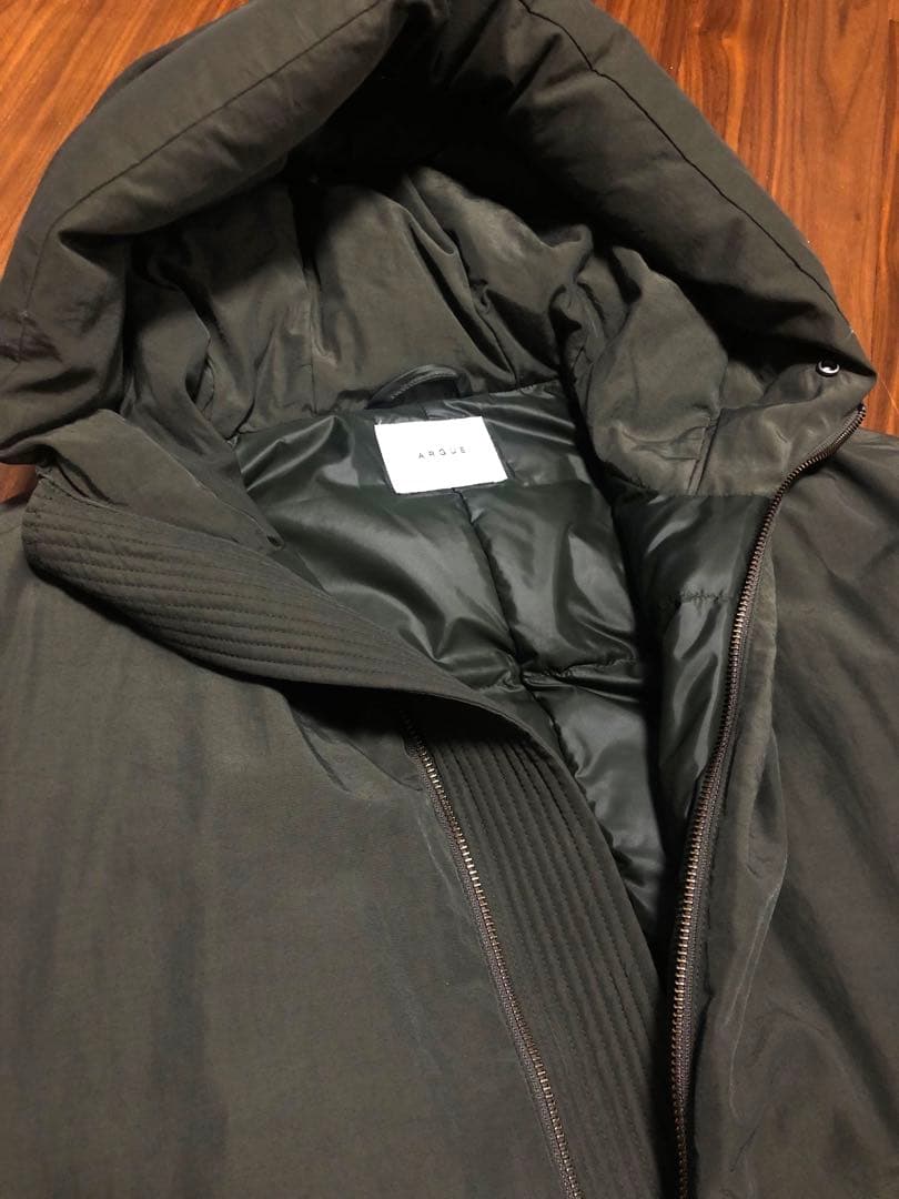 美品argueダウンベストOLIVE GRAY