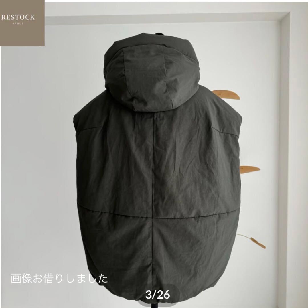 美品argueダウンベストOLIVE GRAY