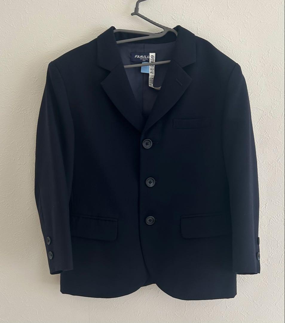 【ファミリア】ネイビー フォーマルスーツ 120cmお受験卒園式入学式冠婚葬祭紺