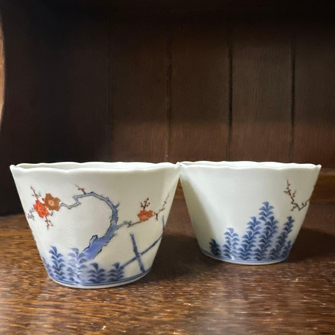 未使用. 柿右衛門、梅垣根文、小鉢二客