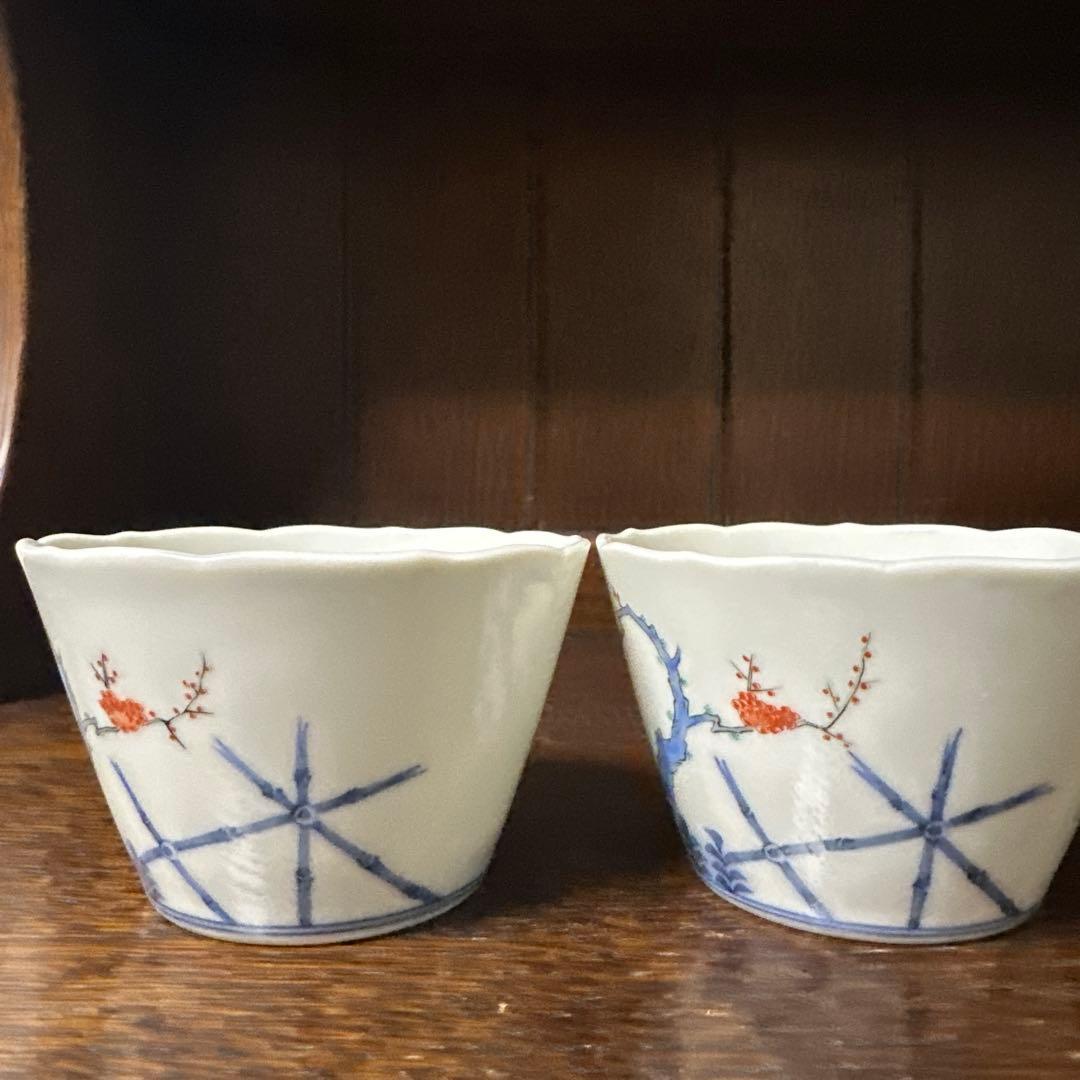 未使用. 柿右衛門、梅垣根文、小鉢二客