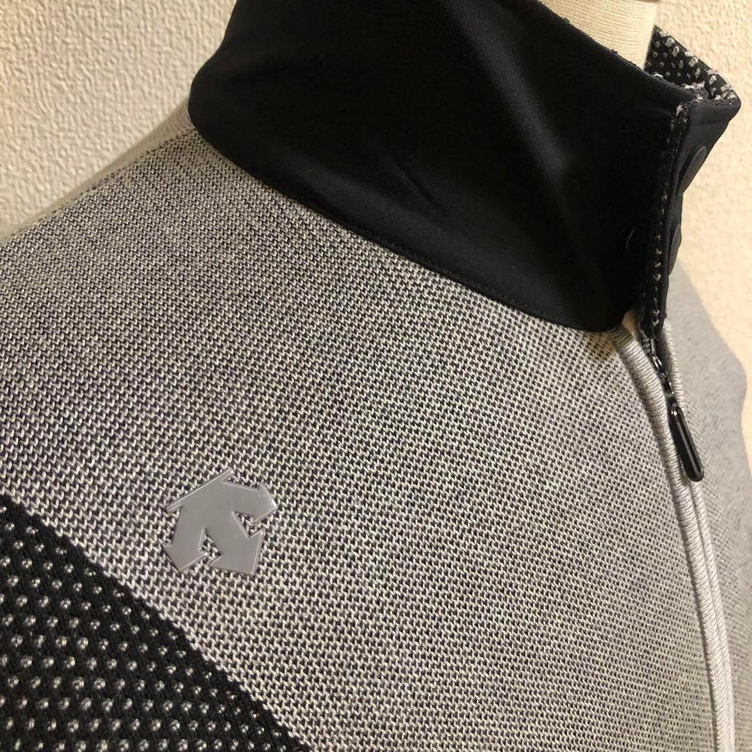 デサントゴルフ ダブルジャカードセーター ジャケット グレー Oサイズ