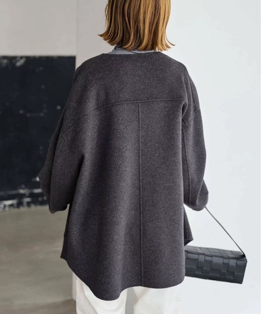 フレームワークハミルトンリバークルーネックコート　グレー　38