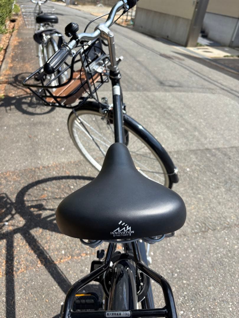 Asahi 27インチ シティサイクル ブラック 前バスケット付き