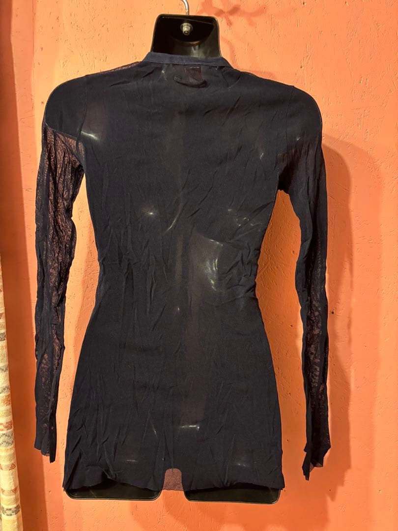 Jean Paul Gaultier パワーネット　M ネイビー長袖トップス