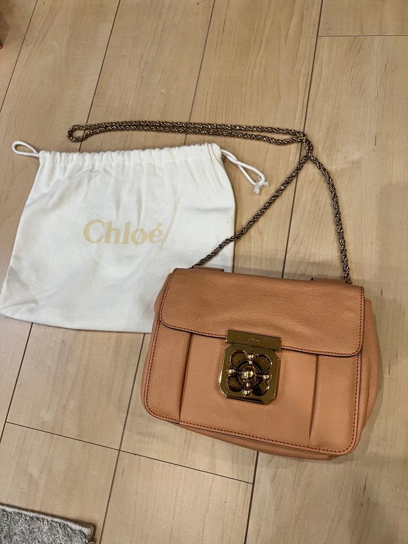 Chloé ピンク レザー チェーン　ショルダーバッグ