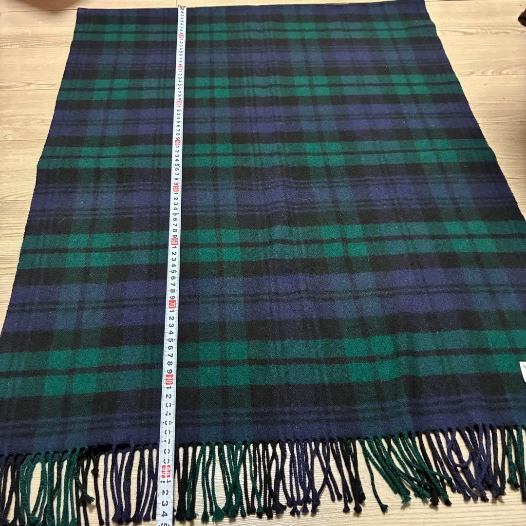 ジョンストンズ大判ストールブラックウォッチカシミアタータンチェック