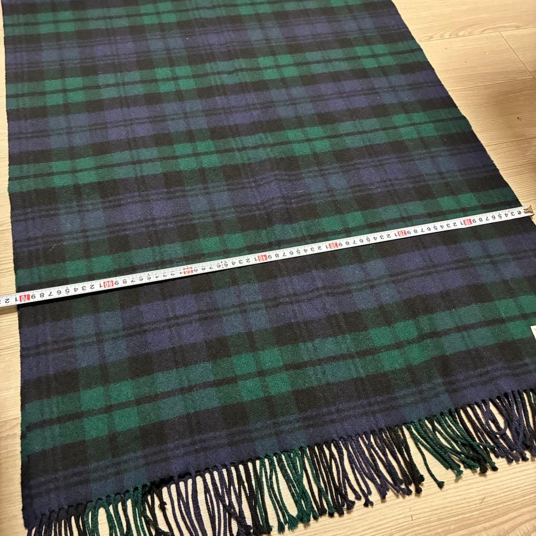ジョンストンズ大判ストールブラックウォッチカシミアタータンチェック