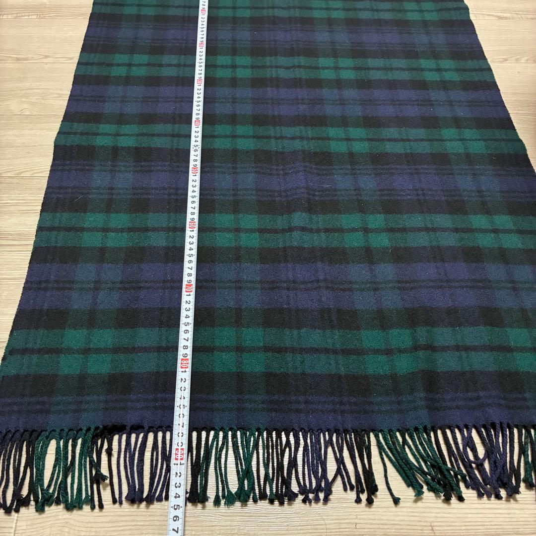 ジョンストンズ大判ストールブラックウォッチカシミアタータンチェック