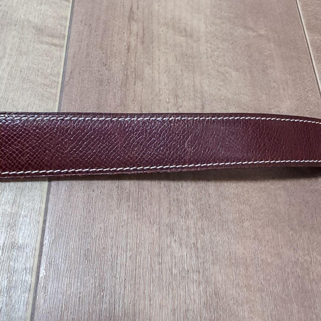 HERMES　ブラウンレザーベルト ステッチ入り