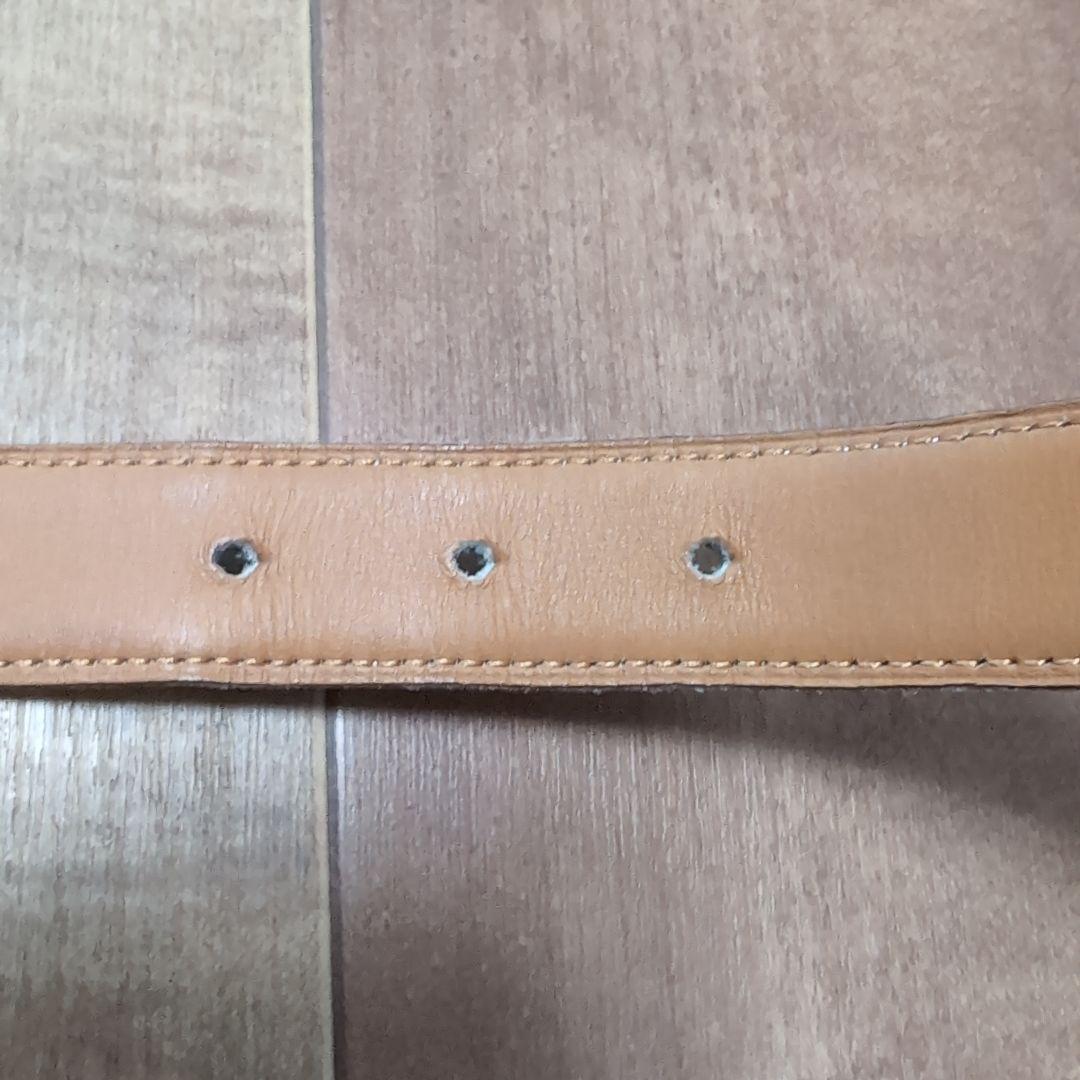 HERMES　ブラウンレザーベルト ステッチ入り
