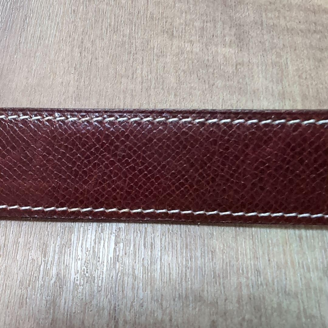 HERMES　ブラウンレザーベルト ステッチ入り