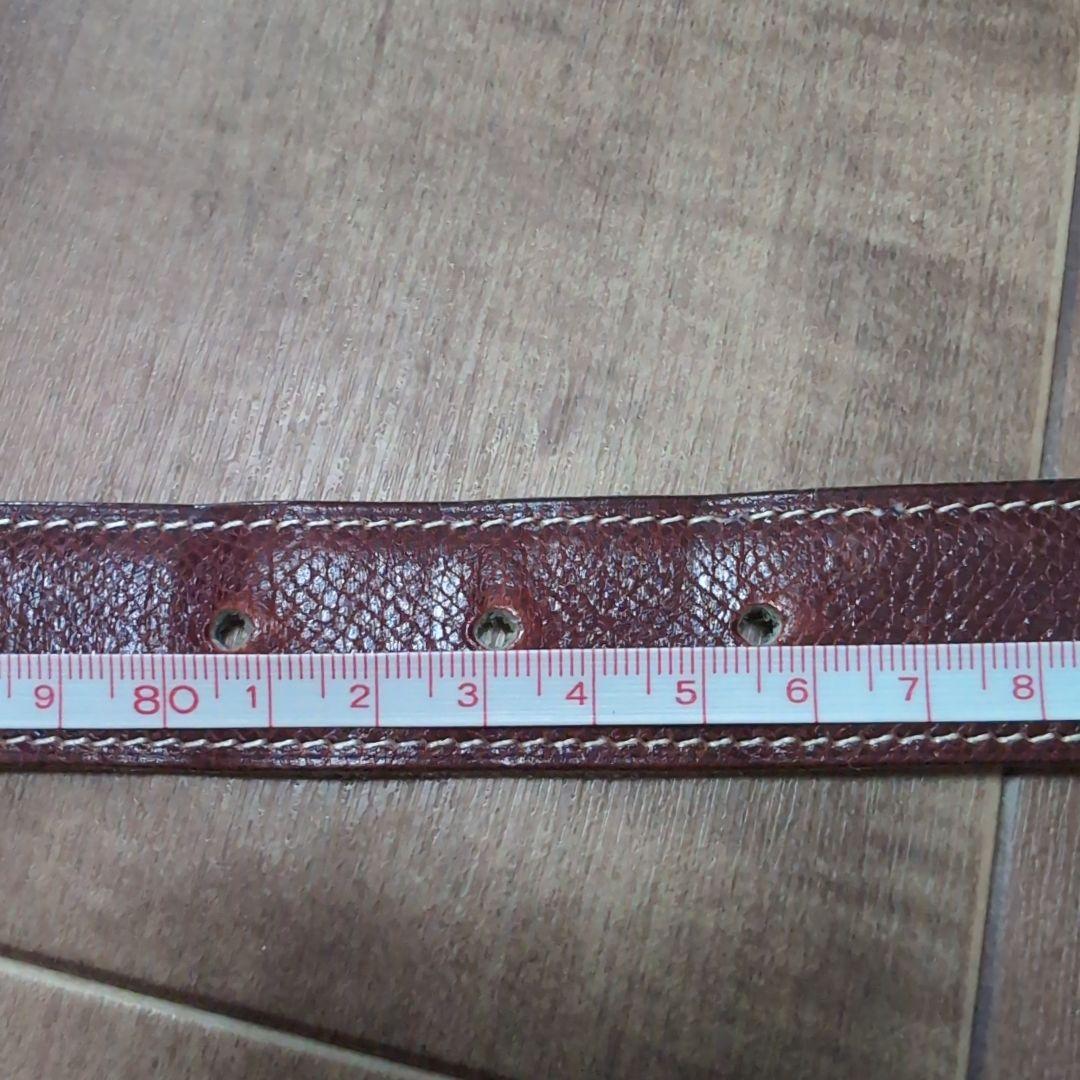 HERMES　ブラウンレザーベルト ステッチ入り