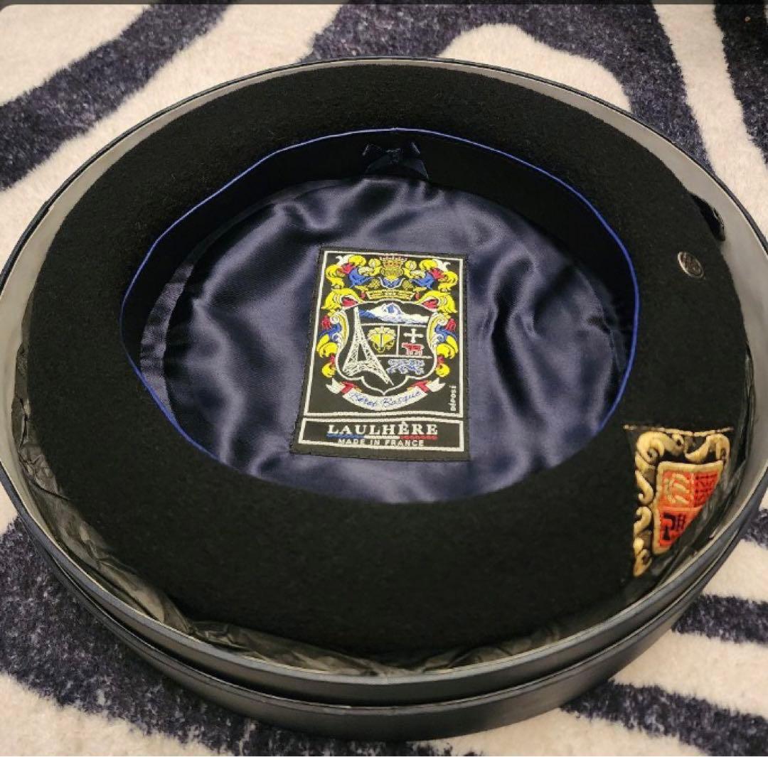 LAULHERE エリダン ブラック ウール ベレー帽