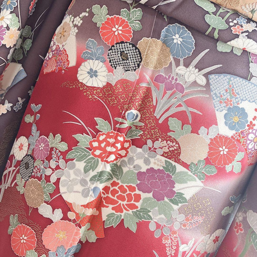 付け下げ　小紋　フルセット　着物　トールサイズ　正絹　訪問着　鮮やか美　J1