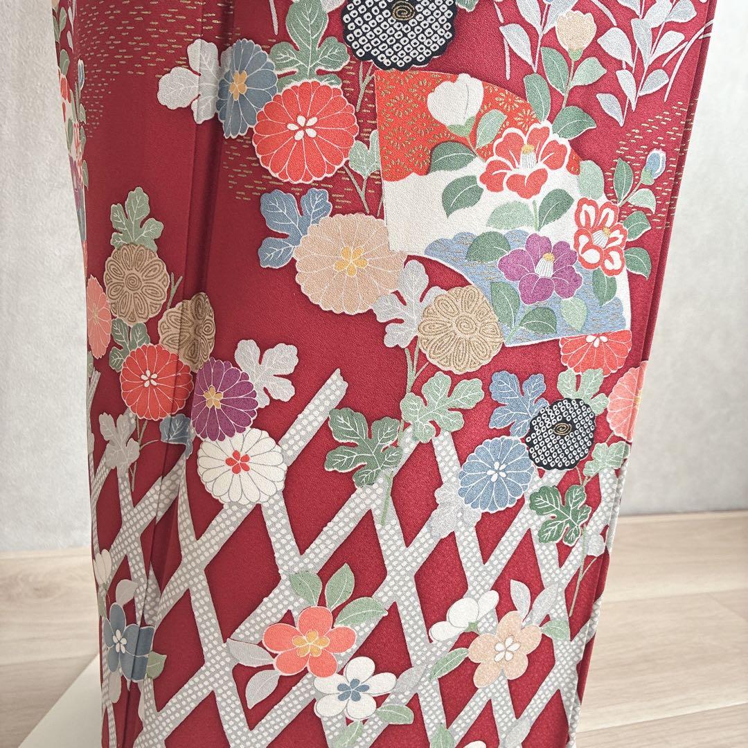 付け下げ　小紋　フルセット　着物　トールサイズ　正絹　訪問着　鮮やか美　J1