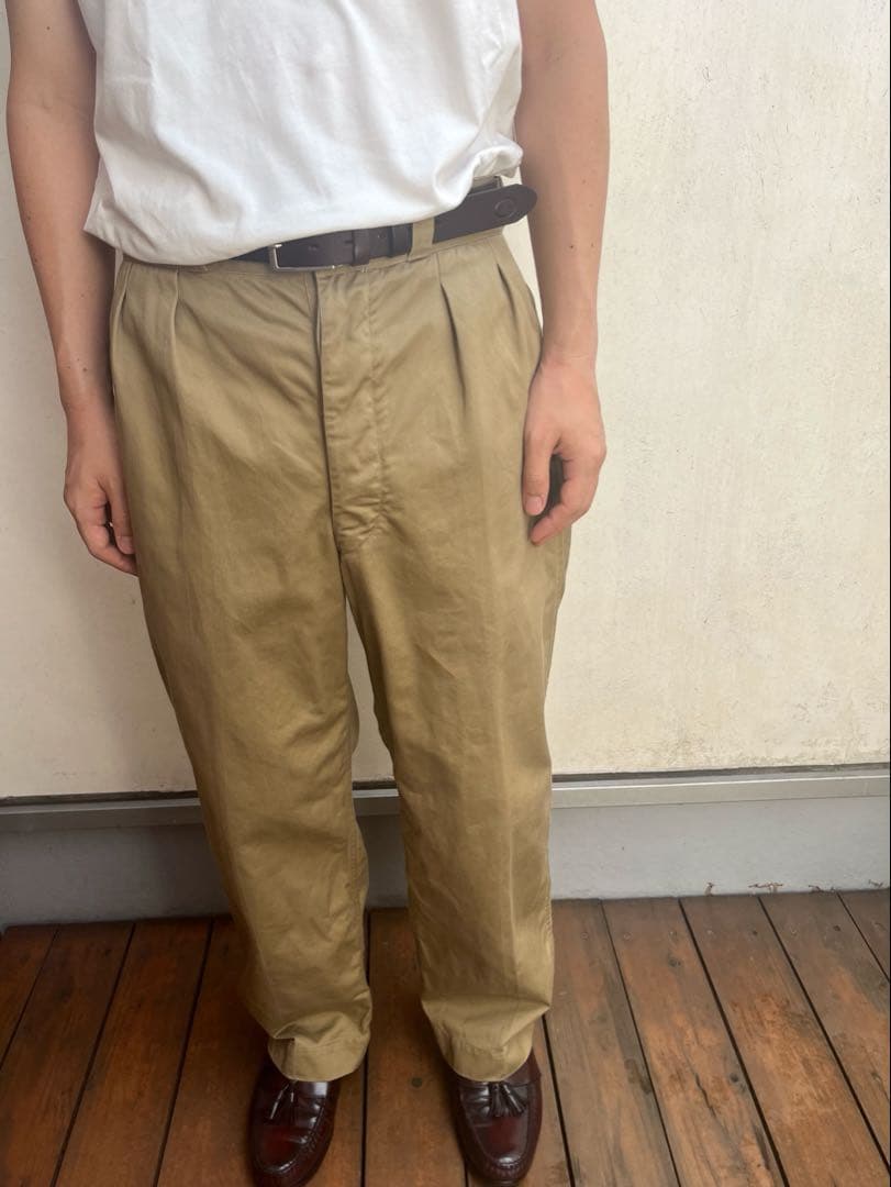 フランス軍　1950〜60年代　実物　M52 チノパンツ　後期　サイズ22