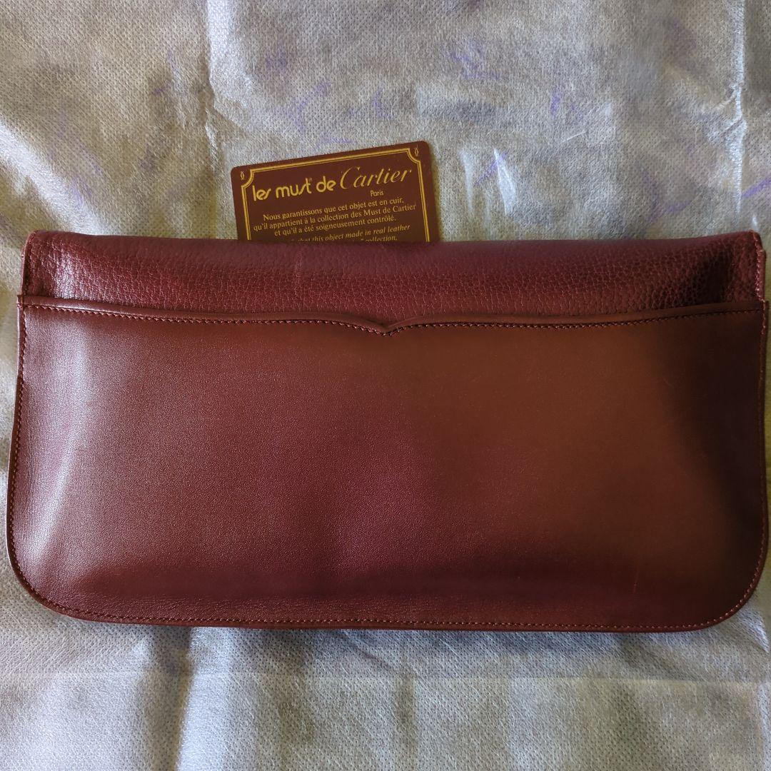 美品 Cartier カルティエ マスト クラッチバッグ バーガンディ
