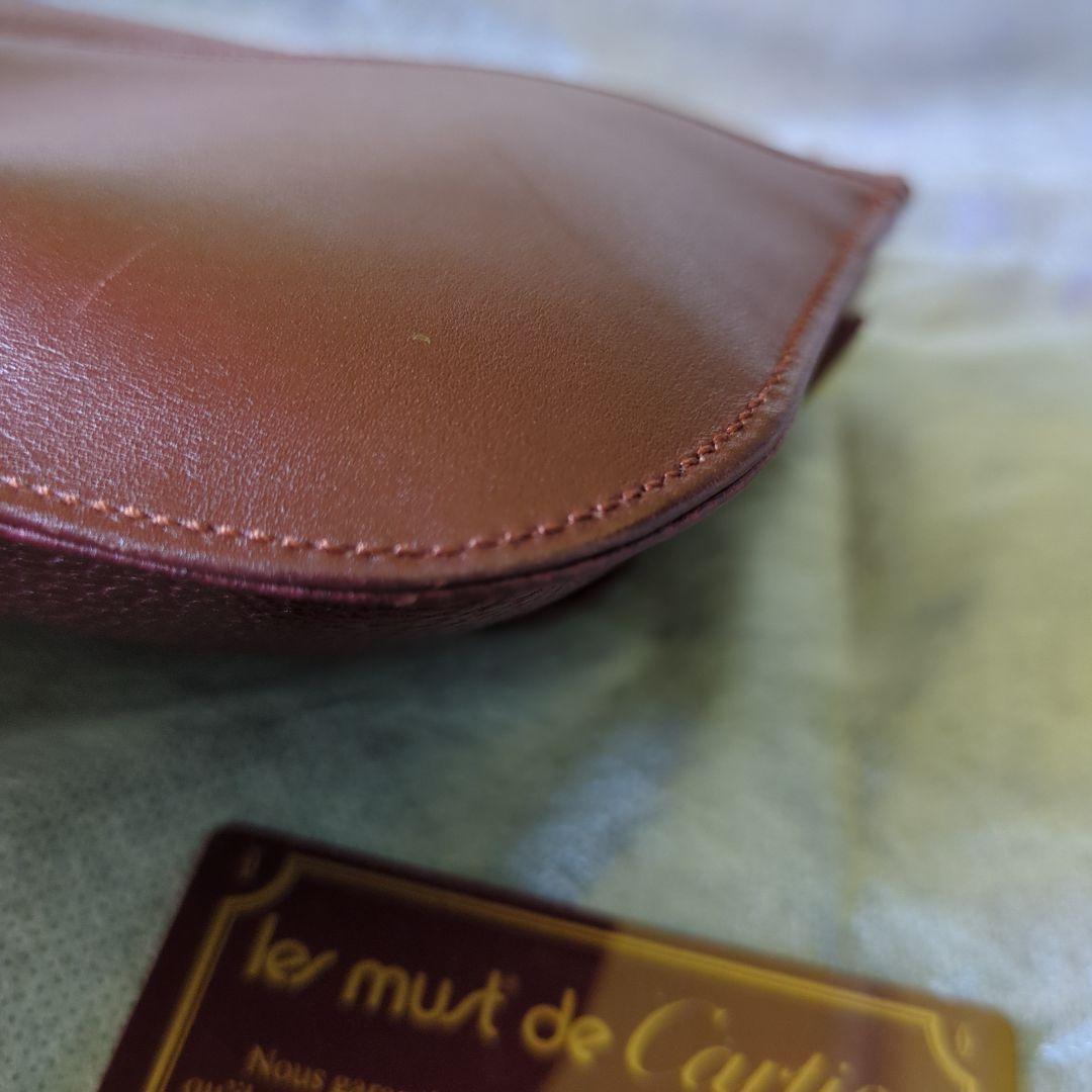 美品 Cartier カルティエ マスト クラッチバッグ バーガンディ
