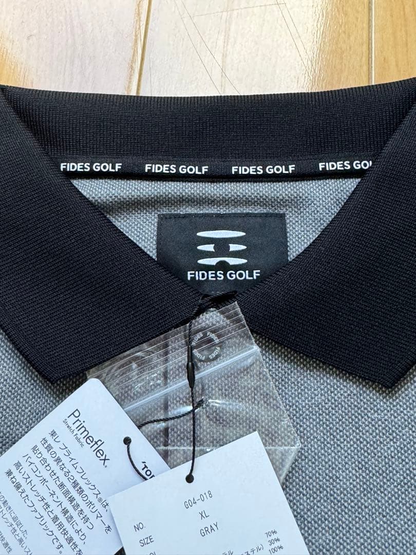【新品　未使用】　FIDES GOLF ポロシャツ XLサイズ グレー/ブラック
